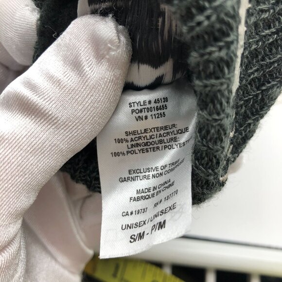 ROOTS Canada Knit Winter Mittens S/M Unisex Mens Womens Gray Fleece Lined - Picture 11 of 11